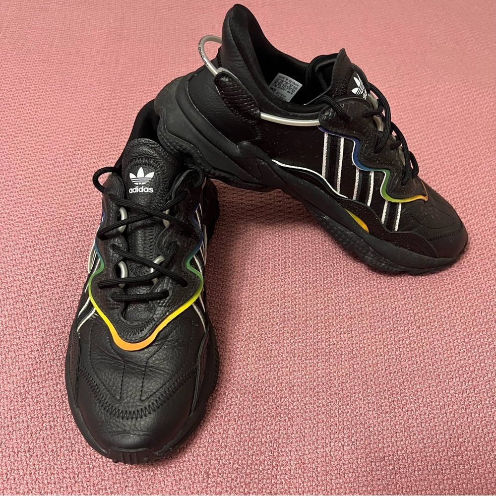 adidas Men’s Black Athletic Shoes with Multicolor Accents